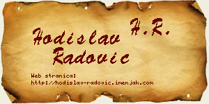 Hodislav Radović vizit kartica